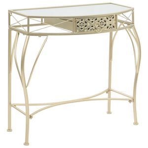 vidaXL francia st&iacute;lus&uacute; aranysz&iacute;nű f&eacute;m kisasztal 82 x 39 x 76 cm