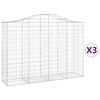 vidaXL 3 db &iacute;ves horganyzott vas gabion kos&aacute;r 200x50x140/160 cm
