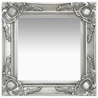 vidaXL ezüstszínű barokk stílusú fali tükör 40 x 40 cm