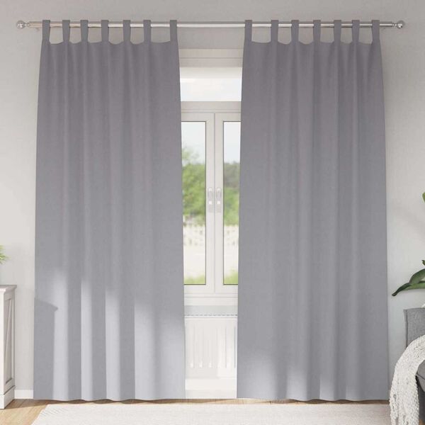 vidaXL Fekete F&uuml;gg&ouml;ny Gyűrűkkel 2 pcs Vil&aacute;gossz&uuml;rke 245 x 140 cm