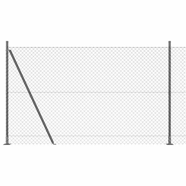 vidaXL Ker&iacute;t&eacute;soszlop Sz&uuml;rke 10 x 1,6 m (40 x 40 mm r&aacute;cs) Ac&eacute;l &eacute;s PVC