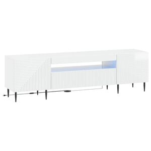 vidaXL LED TV szekr&eacute;ny Magasf&eacute;nyű Feh&eacute;r Szerelt Fa