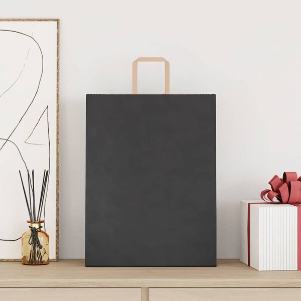 vidaXL 250 db fekete pap&iacute;rzacsk&oacute;k foganty&uacute;kkal 32x12x42 cm