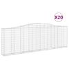 vidaXL 20 db &iacute;ves horganyzott vas gabion kos&aacute;r 400x30x120/140 cm