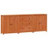 vidaXL Sz&eacute;f 3 db Viaszbarna 210 x 35 x 80 cm T&ouml;m&ouml;r fenyő