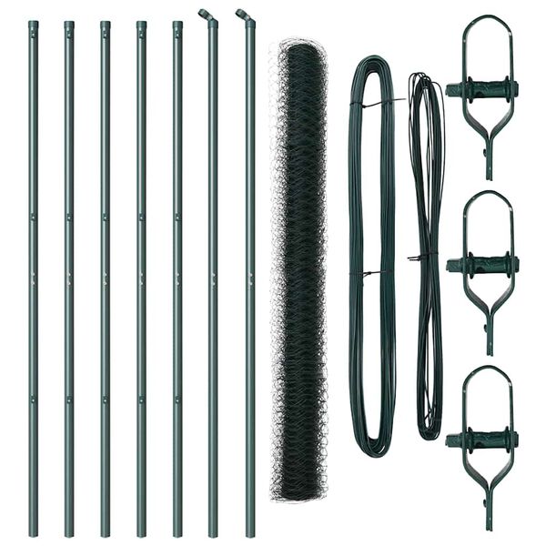 vidaXL Ker&iacute;t&eacute;soszlop Z&ouml;ld 10 x 1,6 m (36 mm h&aacute;l&oacute;) Ac&eacute;l &eacute;s PVC