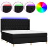 vidaXL fekete sz&ouml;vet rug&oacute;s &eacute;s LED-es &aacute;gy matraccal 160x200 cm