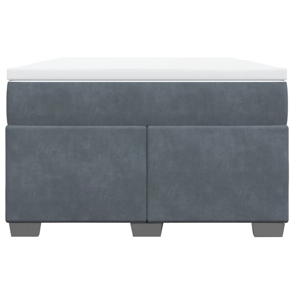 vidaXL sötétszürke bársony rugós ágy matraccal 120 x 200 cm