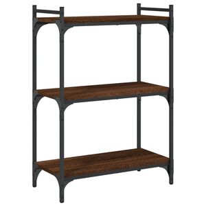 vidaXL 3 szintes barna t&ouml;lgysz&iacute;nű fa k&ouml;nyvespolc 60x30x86 cm