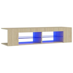 vidaXL sonoma t&ouml;lgy sz&iacute;nű TV-szekr&eacute;ny LED-l&aacute;mp&aacute;kkal 135 x 39 x 30 cm