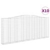 vidaXL 10 db íves horganyzott vas gabion kosár 400x30x160/180 cm