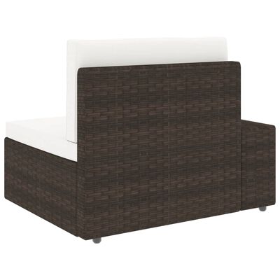 vidaXL 3 személyes barna elemes polyrattan kanapé
