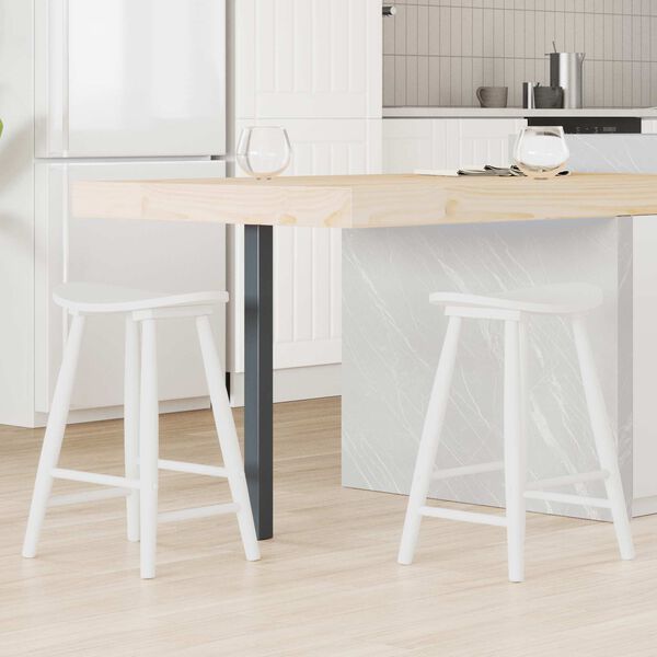 vidaXL &Eacute;tkező Sz&eacute;kek 2 pcs Feh&eacute;r 46 x 37 x 63 cm T&ouml;m&ouml;r Gumi Fa