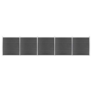 vidaXL fekete WPC ker&iacute;t&eacute;spanelszett 872 x 186 cm