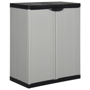 vidaXL sz&uuml;rke-fekete kerti t&aacute;rol&oacute;szekr&eacute;ny 1 polccal 68 x 40 x 85 cm