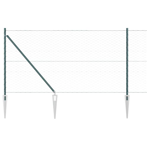 vidaXL Ker&iacute;t&eacute;soszlop Z&ouml;ld 100 x 1 m (50 mm h&aacute;l&oacute;) Ac&eacute;l &eacute;s PVC