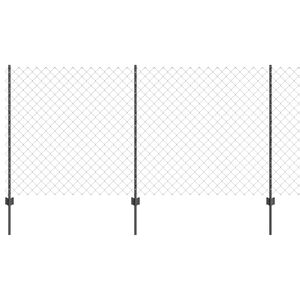 vidaXL L&aacute;nccelpes ker&iacute;t&eacute;s oszloppal 25 x 1,2 m PVC-bevonatos ac&eacute;l H&aacute;l&oacute;