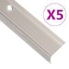 vidaXL 5 db pezsgősz&iacute;nű L-alak&uacute; alum&iacute;nium l&eacute;pcső&eacute;lv&eacute;dő 90 cm