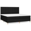 vidaXL fekete sz&ouml;vet rug&oacute;s &aacute;gy matraccal 200 x 200 cm