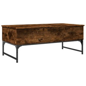 vidaXL f&uuml;st&ouml;s t&ouml;lgy szerelt fa &eacute;s f&eacute;m doh&aacute;nyz&oacute;asztal 100 x 50 x 40 cm