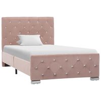 vidaXL rózsaszín bársony ágykeret 90 x 200 cm