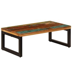 vidaXL t&ouml;m&ouml;r &uacute;jrahasznos&iacute;tott fa &eacute;s ac&eacute;l doh&aacute;nyz&oacute;asztal 100x50x35 cm