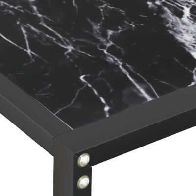 vidaXL fekete márványszínű edzett üveg tálalóasztal 180 x 35 x 75,5 cm