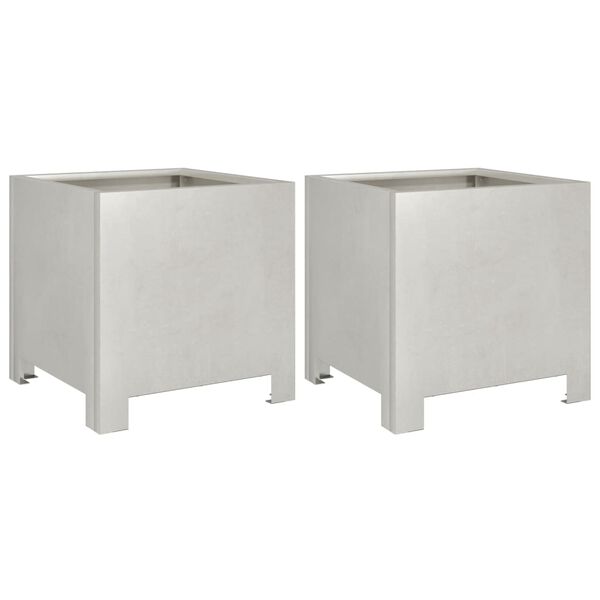 vidaXL 2 db rozsdamentes acél kerti növénytartó 30 x 30 x 30 cm