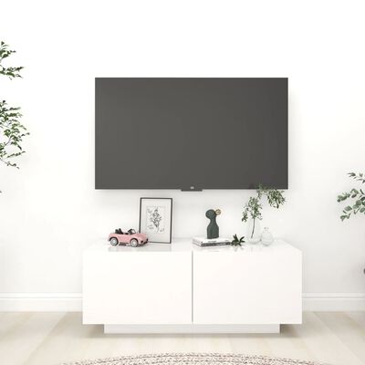 vidaXL magasfényű fehér forgácslap TV-szekrény 100 x 35 x 40 cm