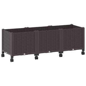 vidaXL Kerekes Kerti &Uuml;ltető Barna 120 x 40 x 44 cm PP