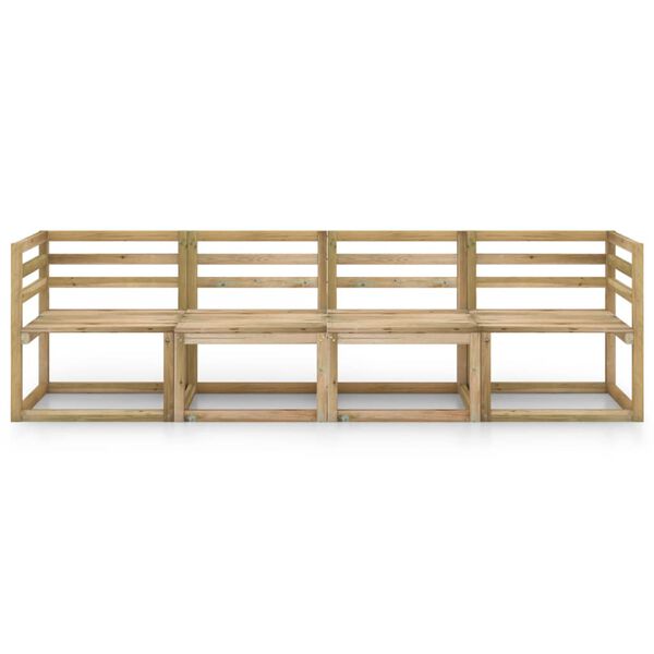 vidaXL n&eacute;gyszem&eacute;lyes z&ouml;ld impregn&aacute;lt fenyőfa kerti kanap&eacute;