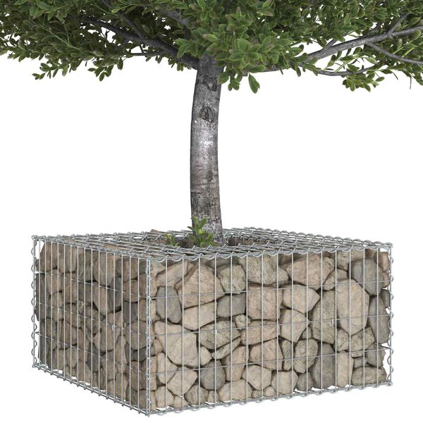 vidaXL Gabion emelt &aacute;gy Ez&uuml;st 80 x 80 x 40 cm Horganyzott ac&eacute;l
