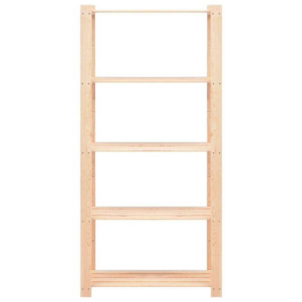 vidaXL 5 db 5-szintes tömör fenyőfa tárolópolc 250 kg 80 x 38 x 170 cm