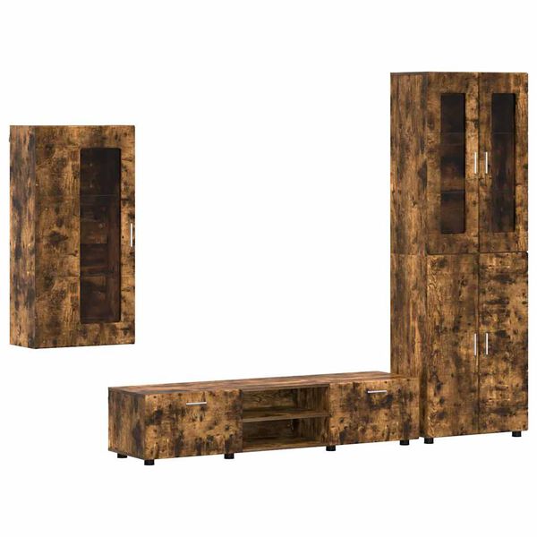 vidaXL TV szekr&eacute;ny garnit&uacute;ra fi&oacute;kkal FLORIN F&uuml;st&ouml;lt t&ouml;lgy Faanyag