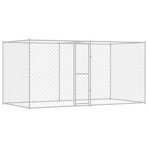 vidaXL Kutyaketrec Ez&uuml;st 400 x 200 x 200 cm Horganyzott ac&eacute;l