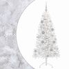 vidaXL Műkar&aacute;csonyfa g&ouml;mbbel 150 cm 150 LED Meleg feh&eacute;r PVC &eacute;s f&eacute;m