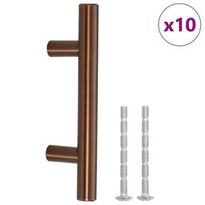 vidaXL 10 db bronz rozsdamentes ac&eacute;l szekr&eacute;nyfoganty&uacute; 64 mm