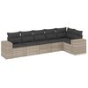 vidaXL 6 r&eacute;szes vil&aacute;gossz&uuml;rke polyrattan kerti &uuml;lőgarnit&uacute;ra p&aacute;rn&aacute;kkal