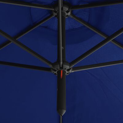 vidaXL azúrkék dupla napernyő acélrúddal 600 cm