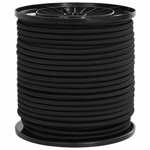vidaXL Bungee K&ouml;t&eacute;l 4 mm Fekete PP &eacute;s gumi
