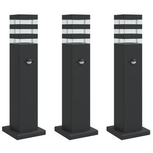 vidaXL 3 db fekete alum&iacute;nium k&uuml;lt&eacute;ri &aacute;ll&oacute;l&aacute;mpa &eacute;rz&eacute;kelővel 50 cm
