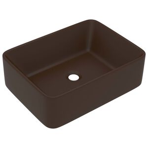vidaXL matt s&ouml;t&eacute;tbarna ker&aacute;mia luxus mosd&oacute;kagyl&oacute; 41x30x12 cm