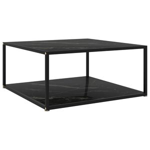 vidaXL fekete edzett &uuml;veg doh&aacute;nyz&oacute;asztal 80 x 80 x 35 cm