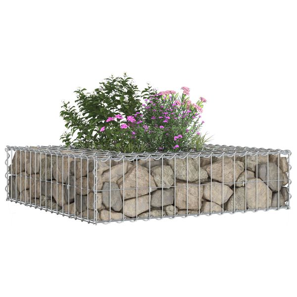 vidaXL Gabion emelt &aacute;gy Ez&uuml;st 80 x 80 x 20 cm Horganyzott ac&eacute;l