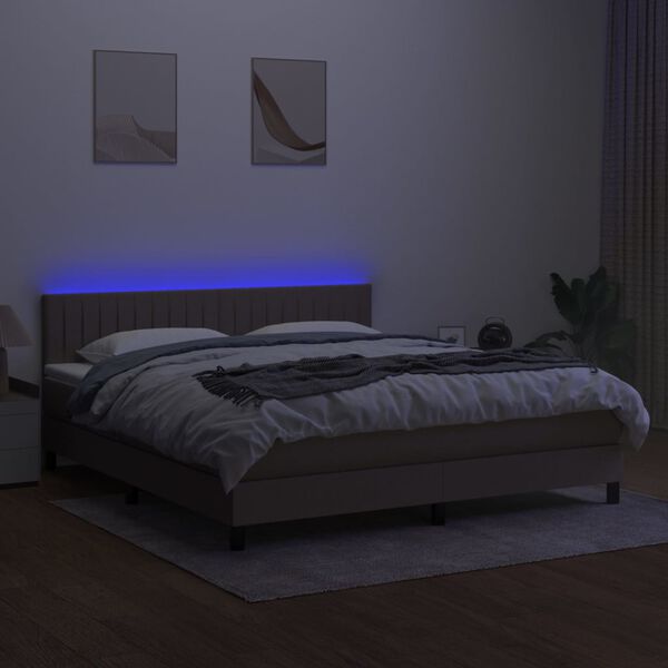 vidaXL t&oacute;psz&iacute;nű sz&ouml;vet rug&oacute;s &eacute;s LED-es &aacute;gy matraccal 160x200 cm