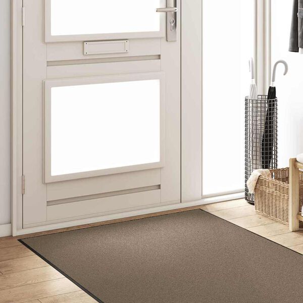 vidaXL Ajt&oacute;szőnyeg Beige &eacute;s fekete 120 x 400 cm Polipropil&eacute;n &eacute;s vinil