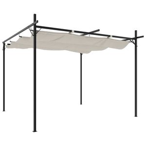 vidaXL krémszínű pergola behúzható tetővel 295 x 292 x 230 cm