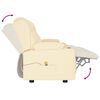 vidaXL 3 személyes krém műbőr dönthető masszázsfotel pohártartóval