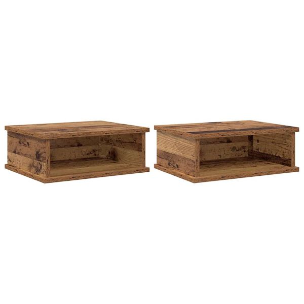 vidaXL &Eacute;jjeli asztal 2 pcs &Ouml;reg fa 40 x 31 x 15 cm Faanyag