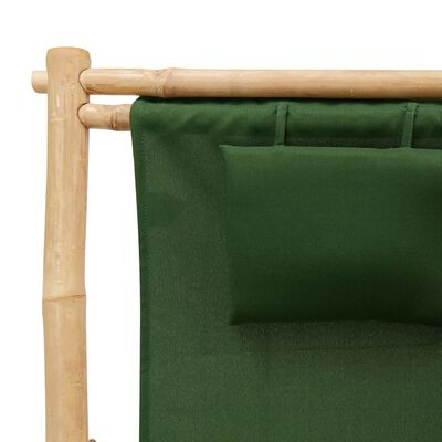 vidaXL zöld bambusz és vászon nyugágy